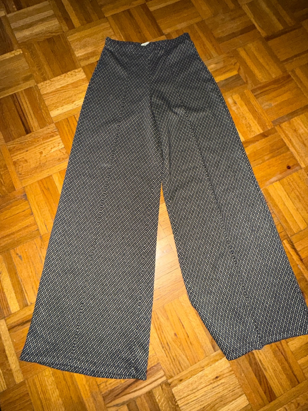 Textured Black and White Dress Pants